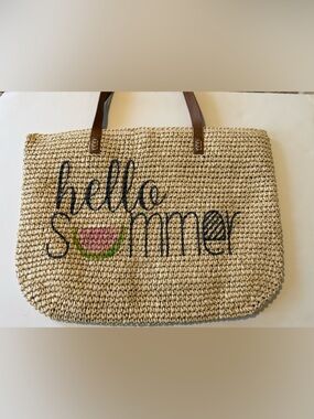 NEW Style&Co “Hello Summer” beach raffia tote bag